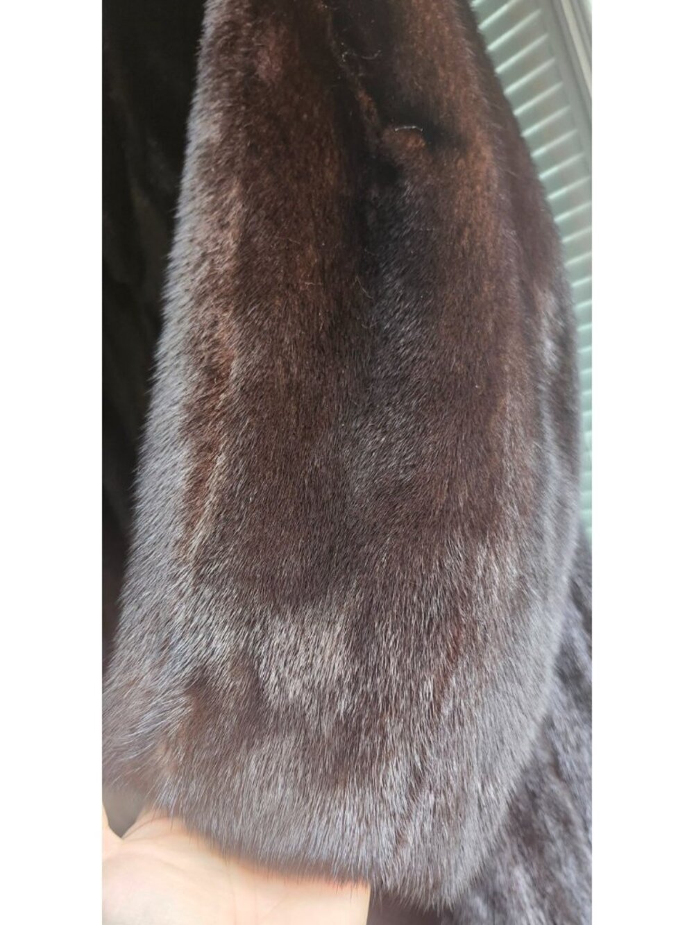 Genuine Mink Fur Full Length Hooded Maxi Coat Dark Brown Detachable Hood Size XL - Picture 7 of 16